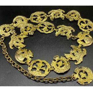 Gold-Tone Medallion Link Belt - Women Accessories